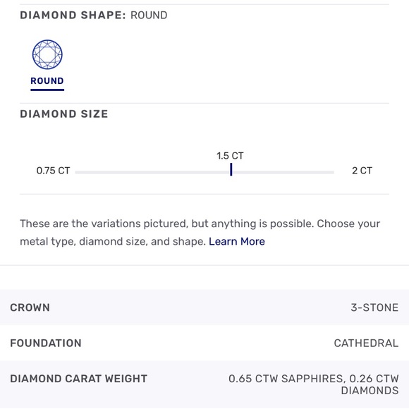 Tacori Dantela Engagement Ring with Sapphires Setting - Picture 4 of 5